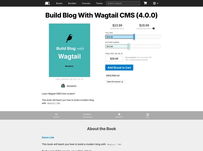 Wagtail Tailwind Blog screenshot