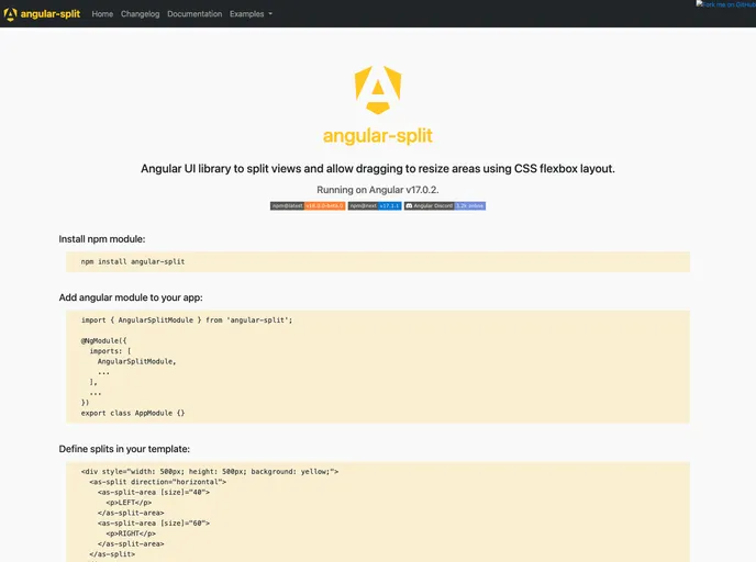 Angular Split screenshot