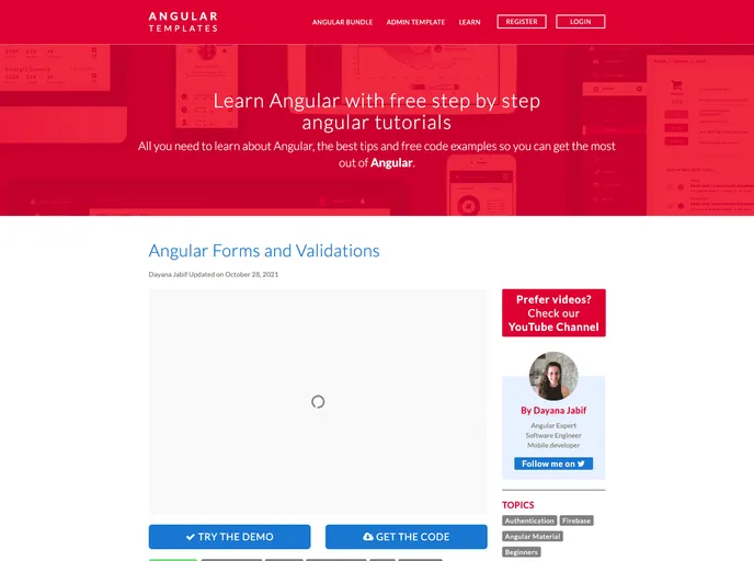 Angular Forms And Validations screenshot