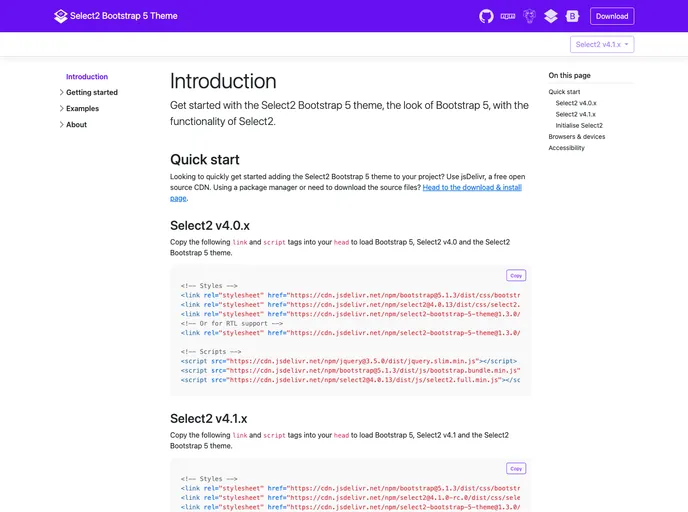 Select2 Bootstrap 5 Theme screenshot