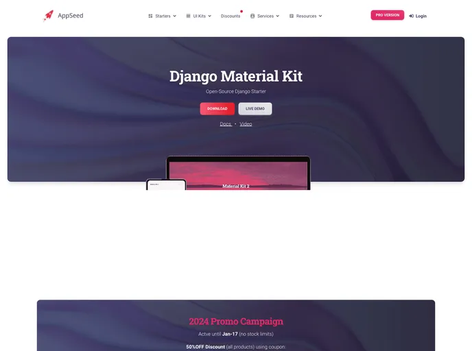 Django Material Kit screenshot