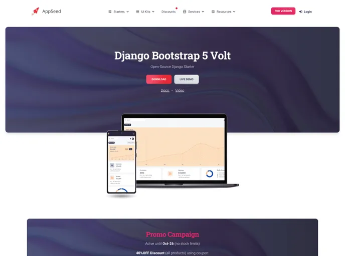 Django Volt Dashboard screenshot