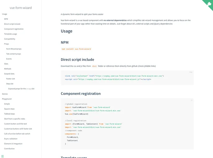 Vue Form Wizard screenshot