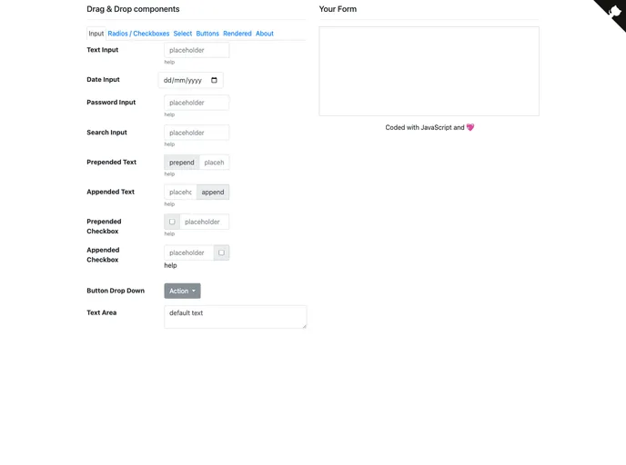 Bootstrap Form Builder screenshot