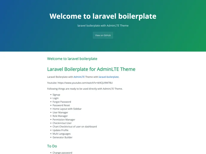 Laravel Boilerplate screenshot