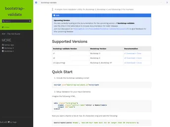 Bootstrap Validate screenshot