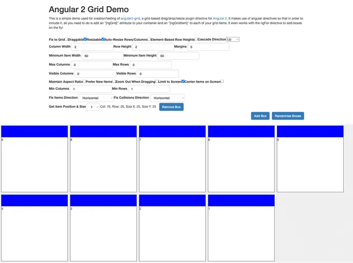 Angular2 Grid screenshot