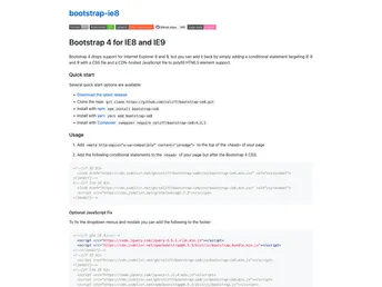 Bootstrap Ie8 screenshot