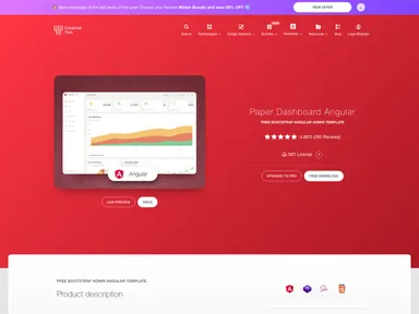 Paper Dashboard Angular screenshot