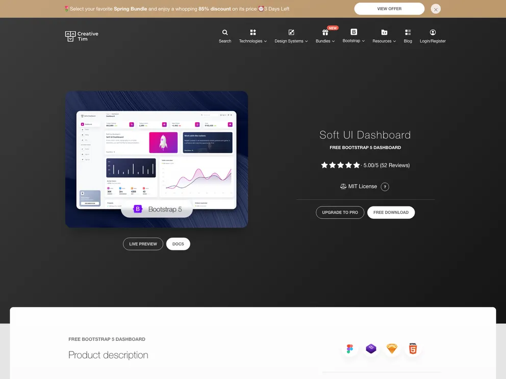 Soft Ui Dashboard screenshot