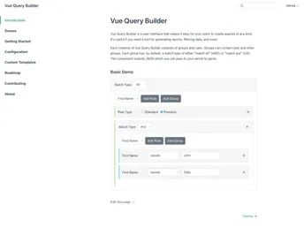 Vue Query Builder screenshot