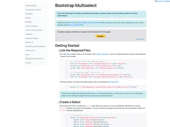 Bootstrap Multiselect screenshot