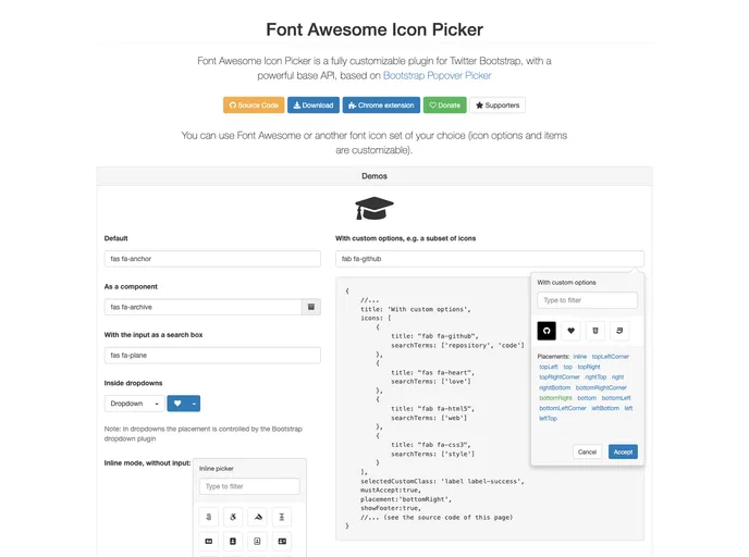 Fontawesome Iconpicker screenshot