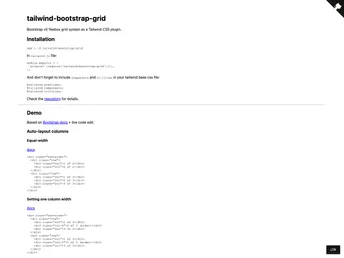 Tailwind Bootstrap Grid screenshot