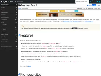 Bootstrap Tabs X screenshot