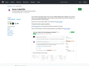 Issue Label Bot screenshot