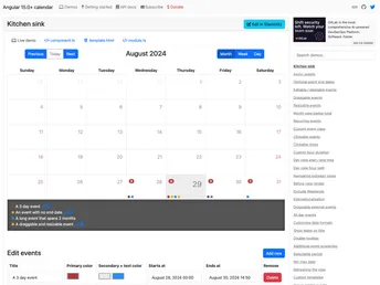 Angular Calendar screenshot