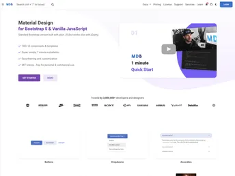 Bootstrap Material Design screenshot