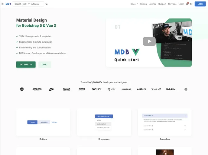 Mdb4 Vue Ui Kit screenshot