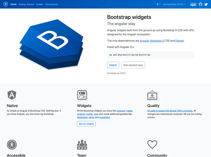 Ng Bootstrap screenshot