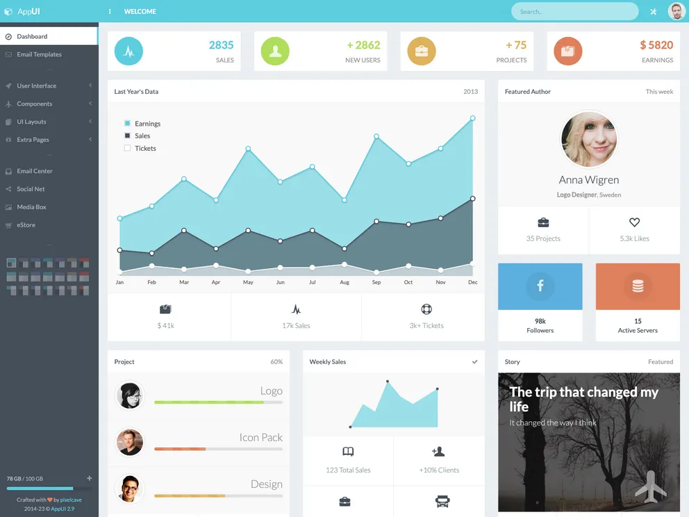 appUI Bootstrap Admin Template screenshot