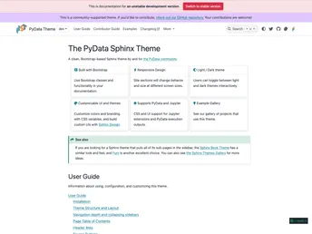 Pydata Sphinx Theme screenshot