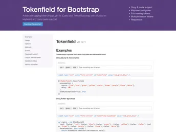 Bootstrap Tokenfield screenshot