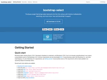 Bootstrap Select screenshot