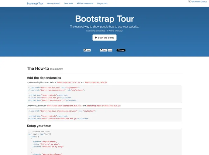 Bootstrap Tour screenshot