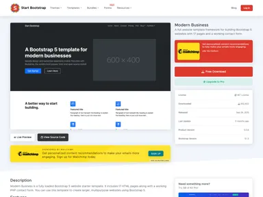 Startbootstrap Modern Business screenshot