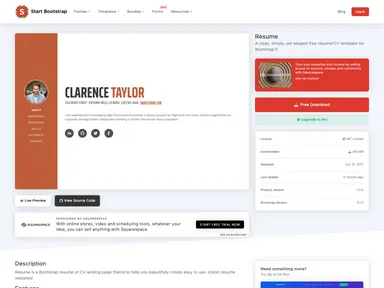 Startbootstrap Resume screenshot