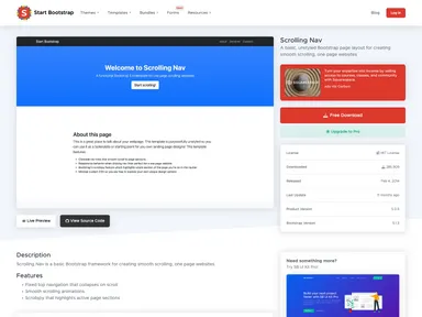 Startbootstrap Scrolling Nav screenshot