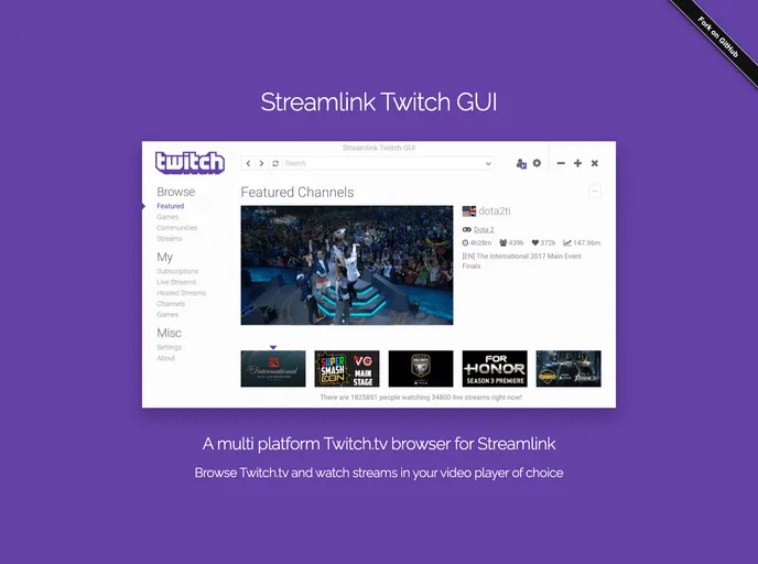 Streamlink Twitch Gui screenshot