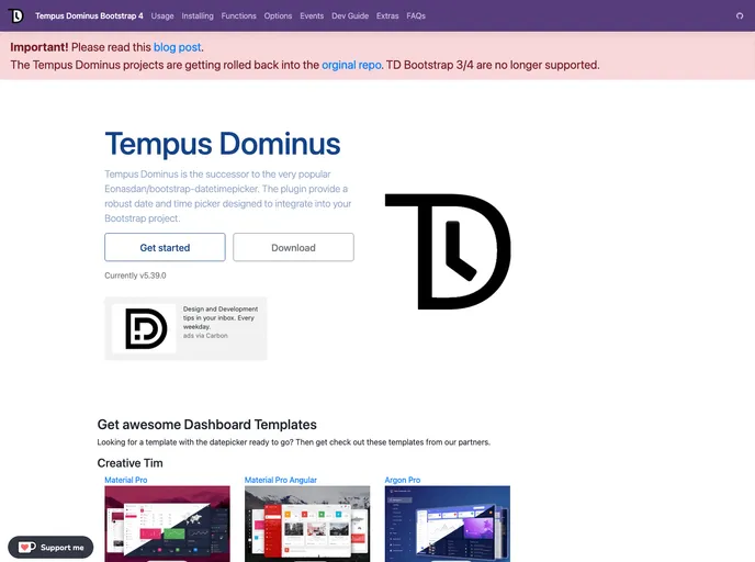 Bootstrap 4 screenshot