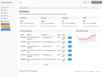 Simple Bootstrap 5 Dashboard screenshot