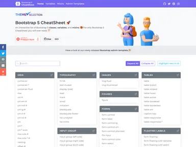 Bootstrap Cheatsheet screenshot