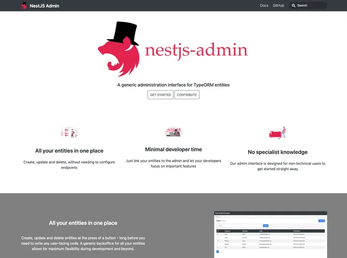 Nestjs Admin screenshot