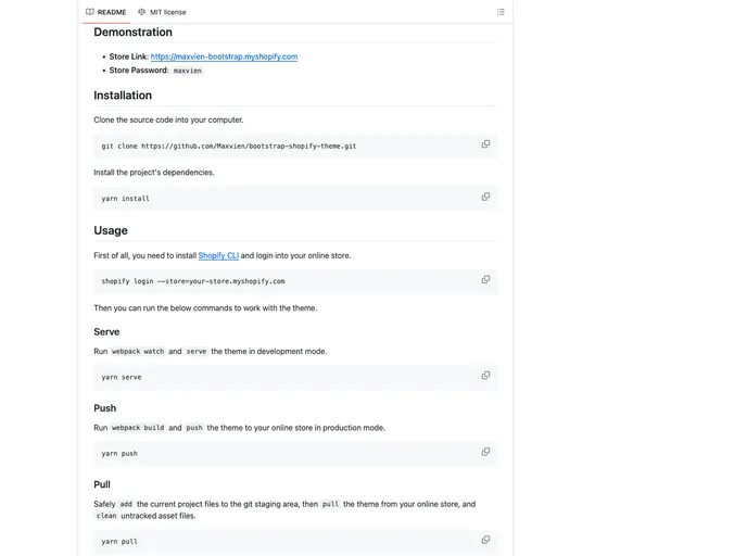 Bootstrap Shopify Theme screenshot