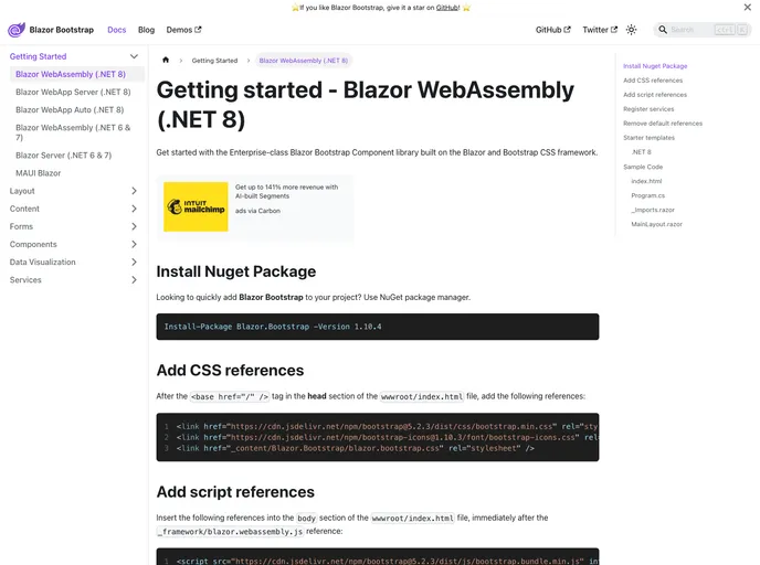 Blazorbootstrap screenshot