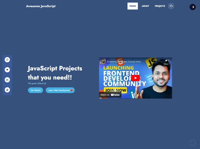 Awesome JavaScript Projects screenshot