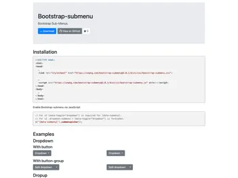 Bootstrap Submenu screenshot