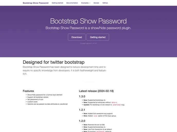 Bootstrap Show Password screenshot